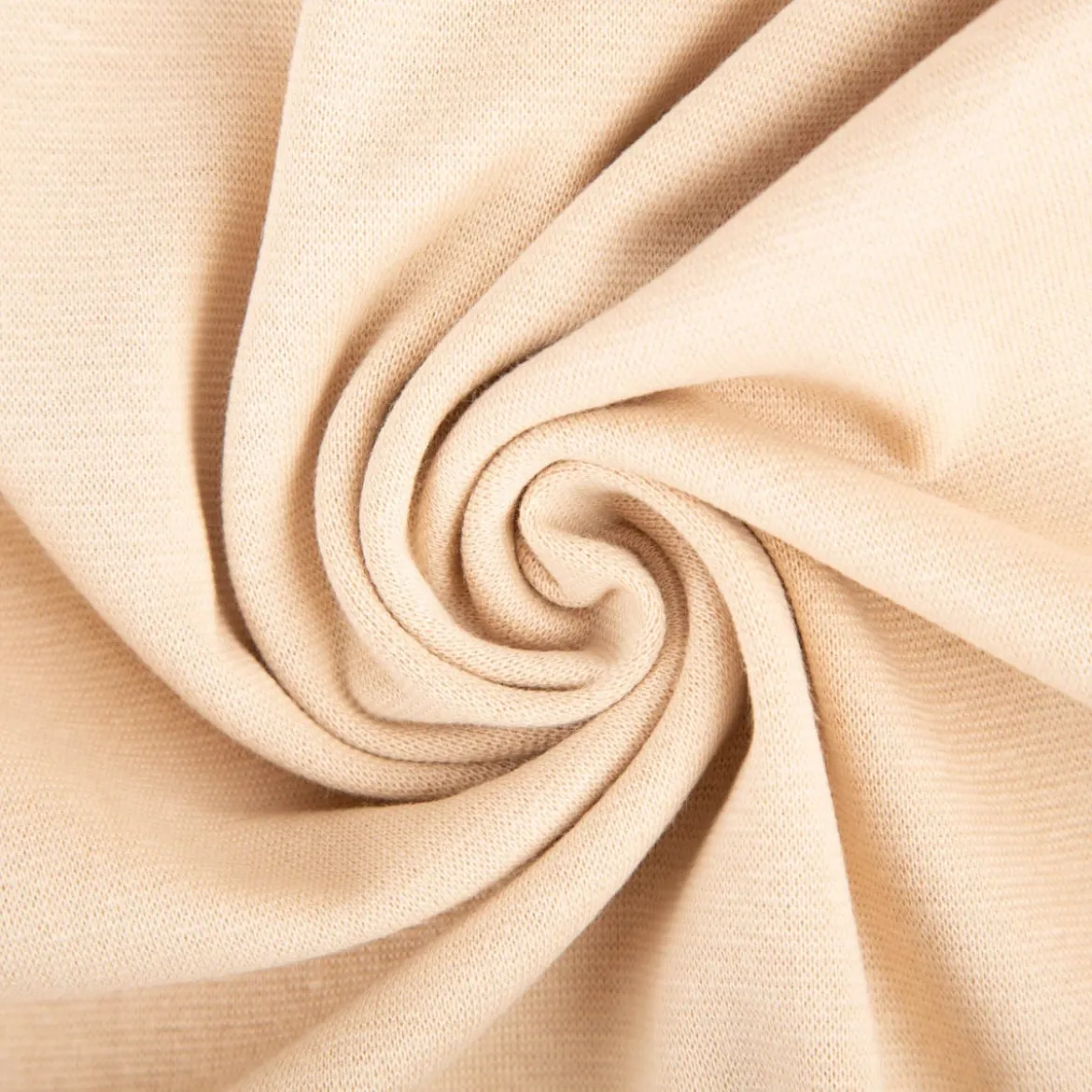 Bündchenstoff Strickschlauch Baumwolle uni beige 35cm Breite