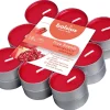 Bolsius Duft-Teelichter Aromatic Granatapfel rot silberfarbig 18 Stück
