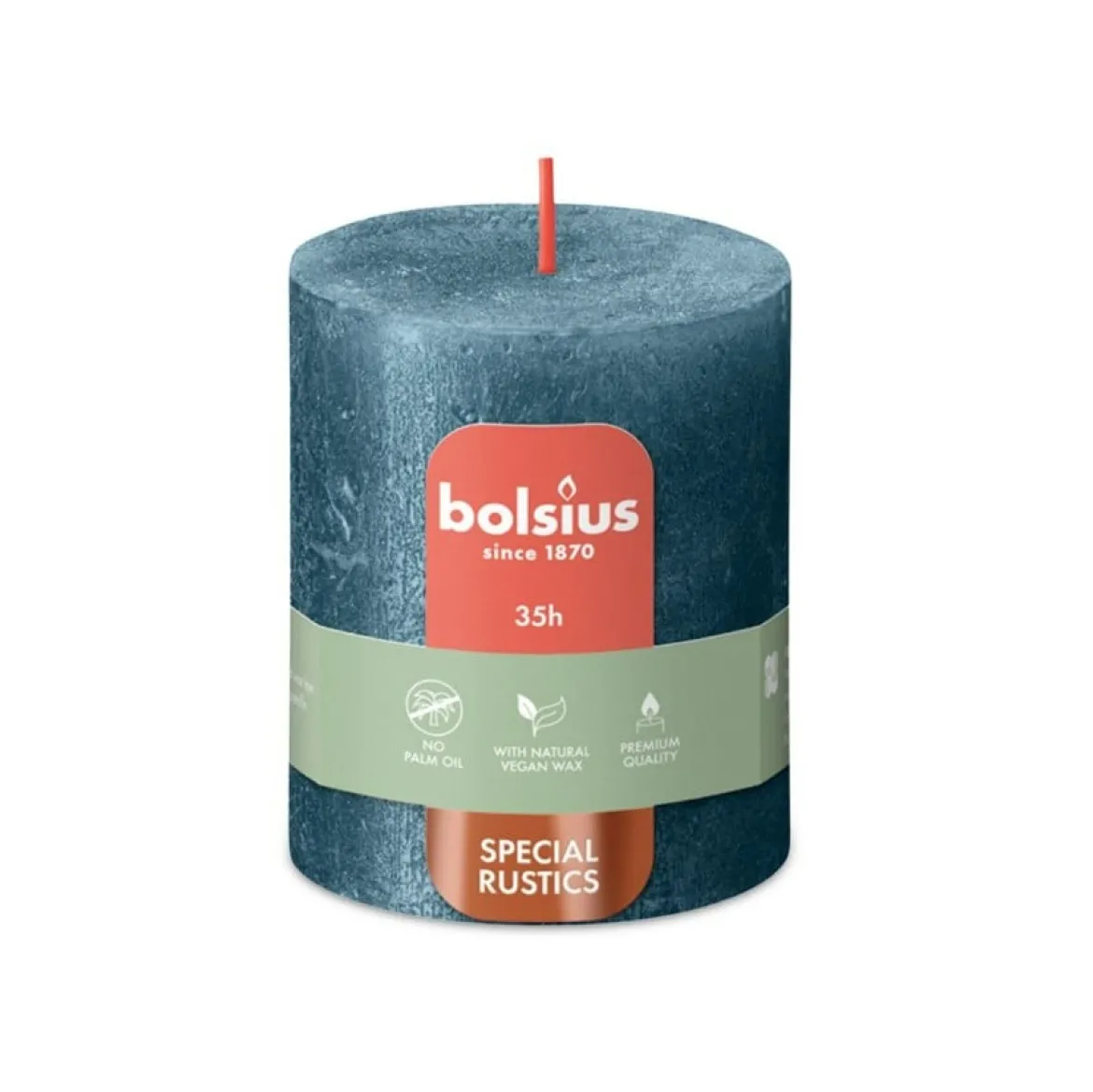 Bolsius Stumpenkerze Shimmer Rustik blau 7x8cm