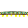 Bommelborte mit Webband Ibiza gelb bunt Breite: 5cm