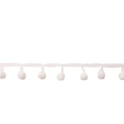 Bommelborte PomPom Borte Zierband weiß Breite: 0,8cm