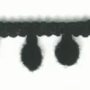 Bommelborte PomPom Borte Zierband schwarz Breite: 0,5cm