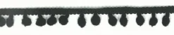 Bommelborte PomPom Borte Zierband schwarz Breite: 0,5cm