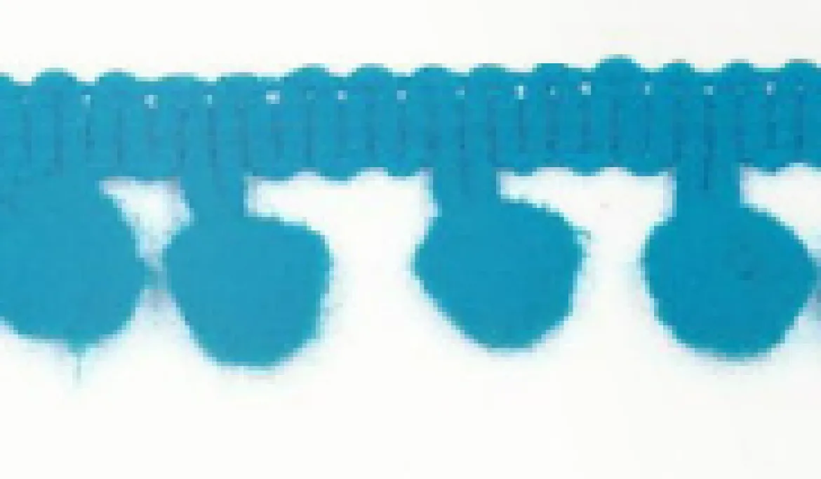 Bommelborte PomPom Borte Zierband türkis Breite: 0,5cm