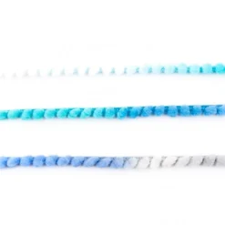 Bommelborte PomPom Borte Zierband mini Farbverlauf grau blau grün weiß Breite: 0,4cm