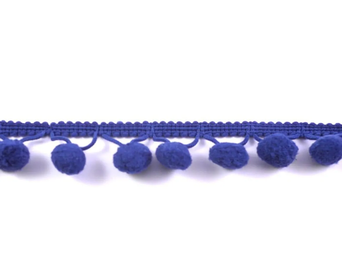 Bommelborte PomPom Borte Zierband dunkelblau Breite: 1,2cm
