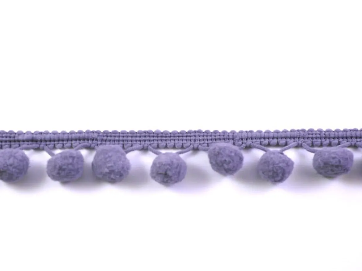 Bommelborte PomPom Borte Zierband dunkelgrau Breite: 1,2cm