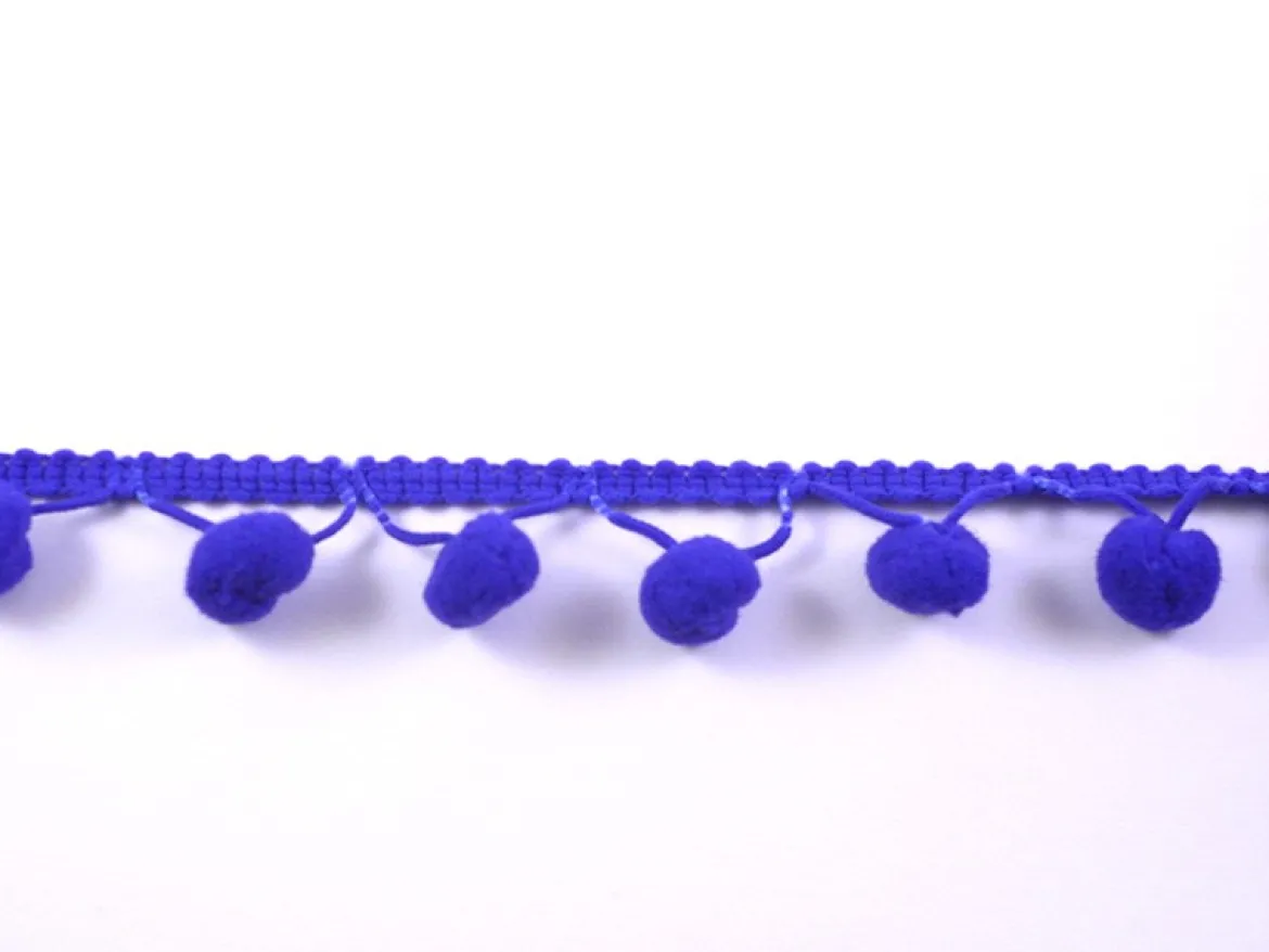 Bommelborte PomPom Borte Zierband royal Breite: 1,2cm