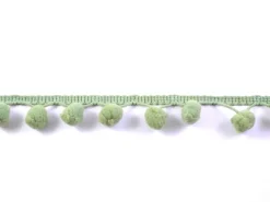 Bommelborte PomPom Borte Zierband moosgrün Breite: 1,2cm
