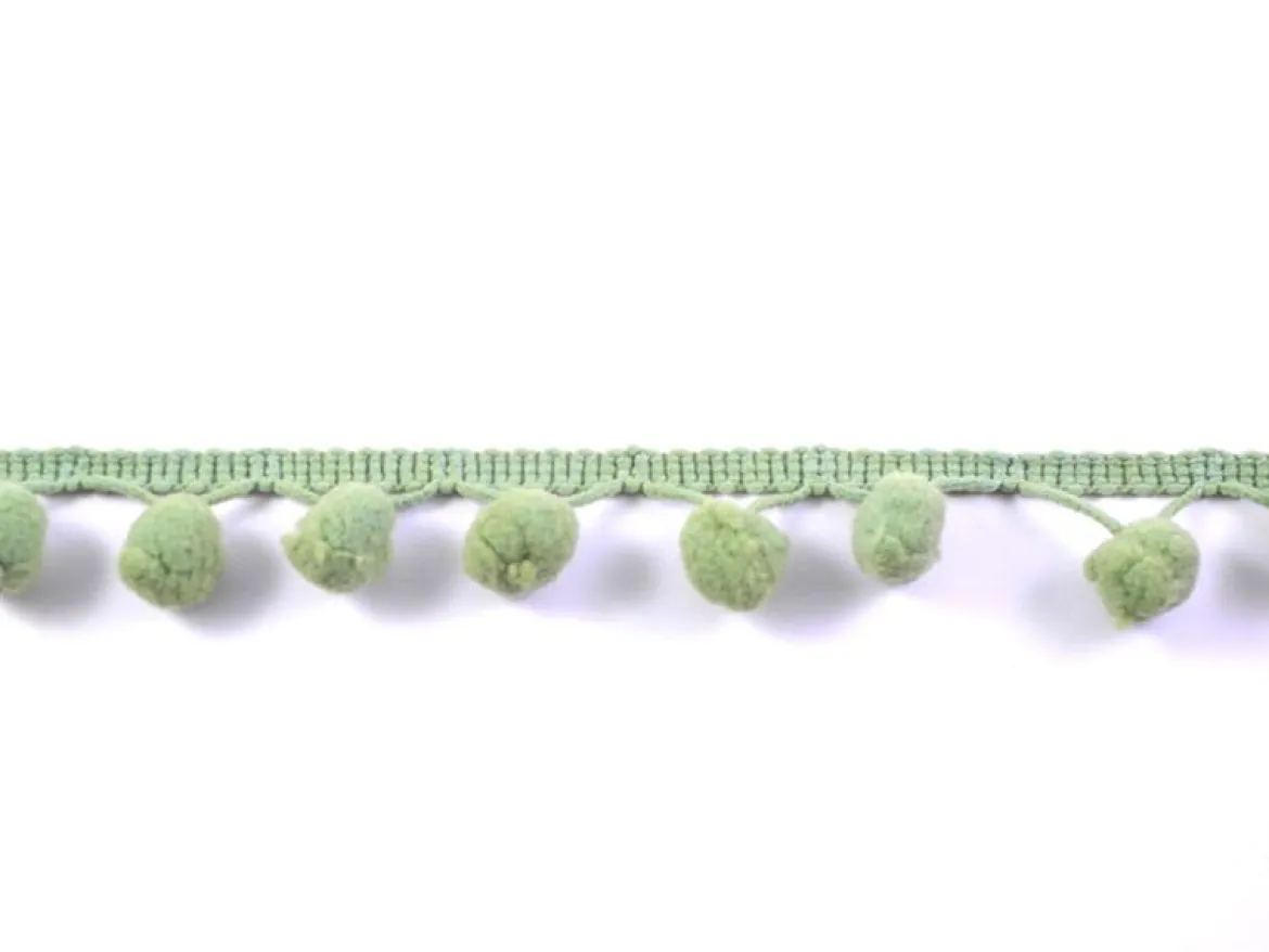 Bommelborte PomPom Borte Zierband moosgrün Breite: 1,2cm