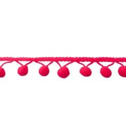 Bommelborte PomPom Borte Zierband pink Breite: 1,2cm
