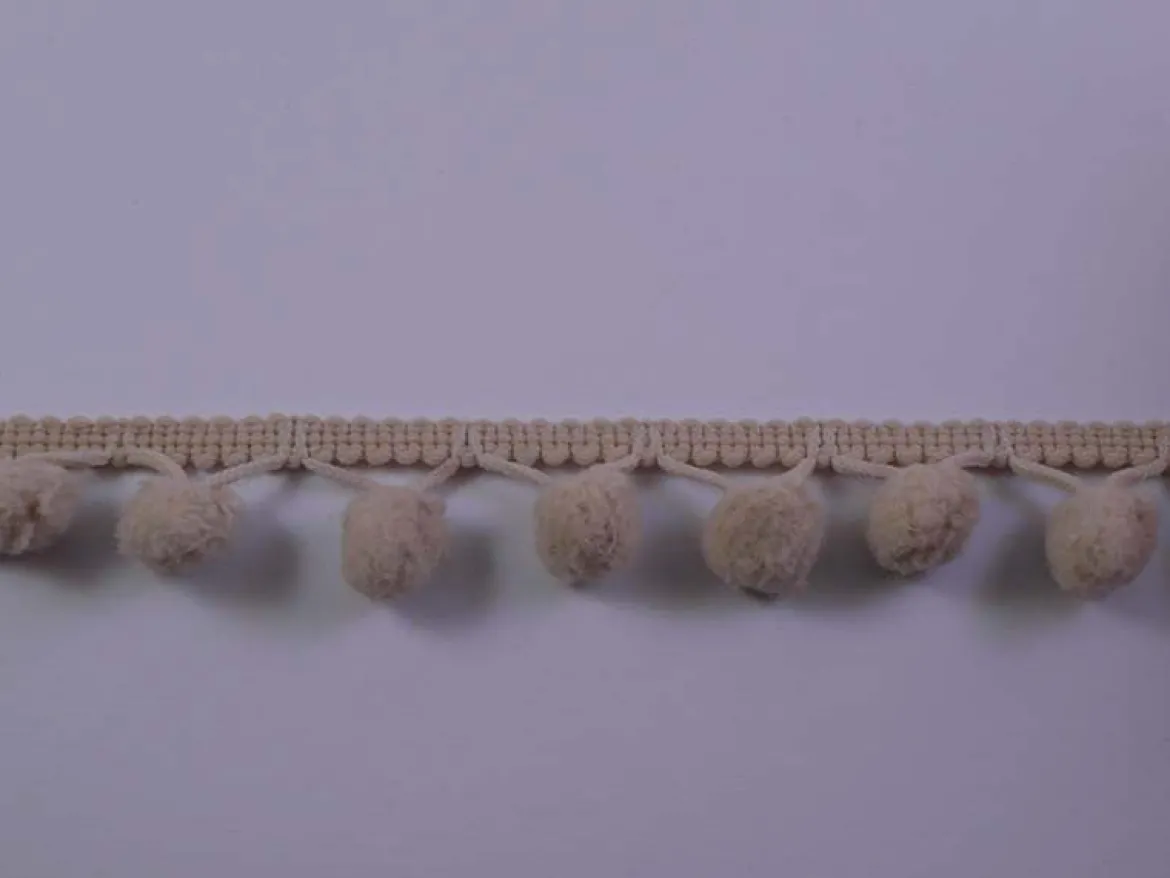 Bommelborte PomPom Borte Zierband braun Breite: 1,2cm