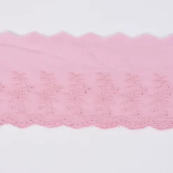 Borte Baumwolle mit Lochstickerei rosa Breite: 9cm