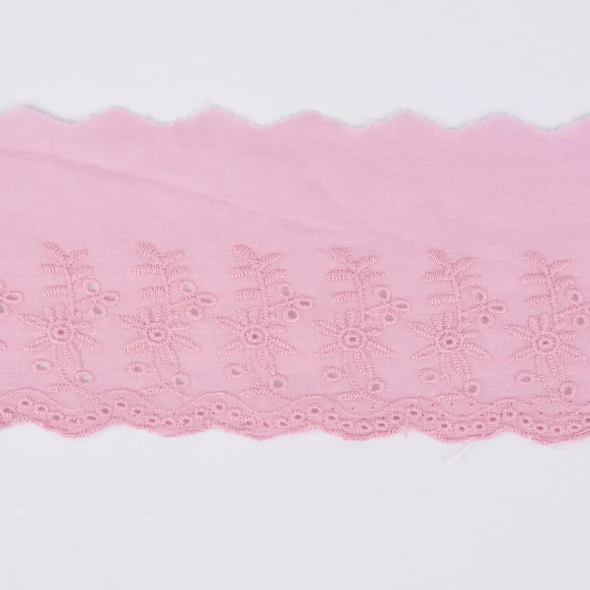 Borte Baumwolle mit Lochstickerei rosa Breite: 9cm