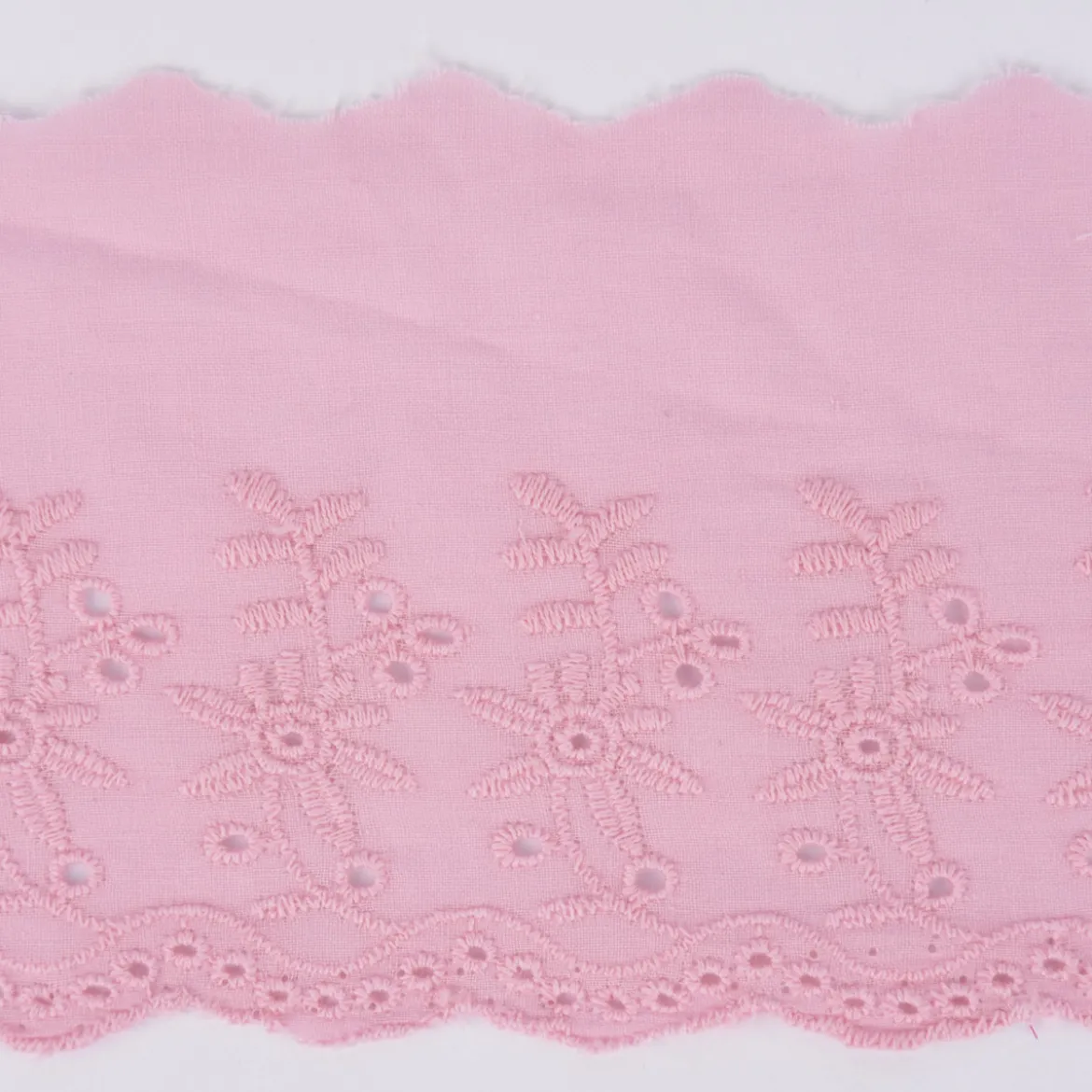 Borte Baumwolle mit Lochstickerei rosa Breite: 9cm