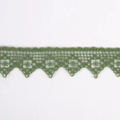 Borte Spitzenborte Häkelborte Inzing grün 3,5cm Höhe