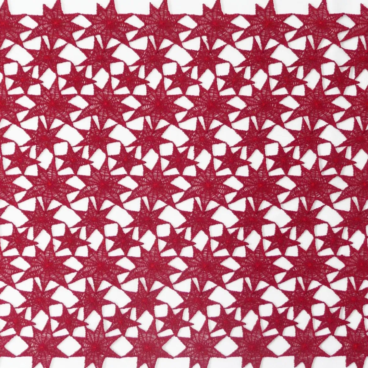 Borte Spitzenborte Tischläufer Sterne rot Meterware Breite 40cm