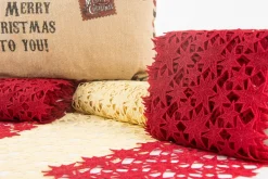 Borte Spitzenborte Tischläufer Sterne rot Meterware Breite 40cm