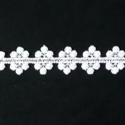 Borte Spitzenborte weiß Kreise Meterware 3cm
