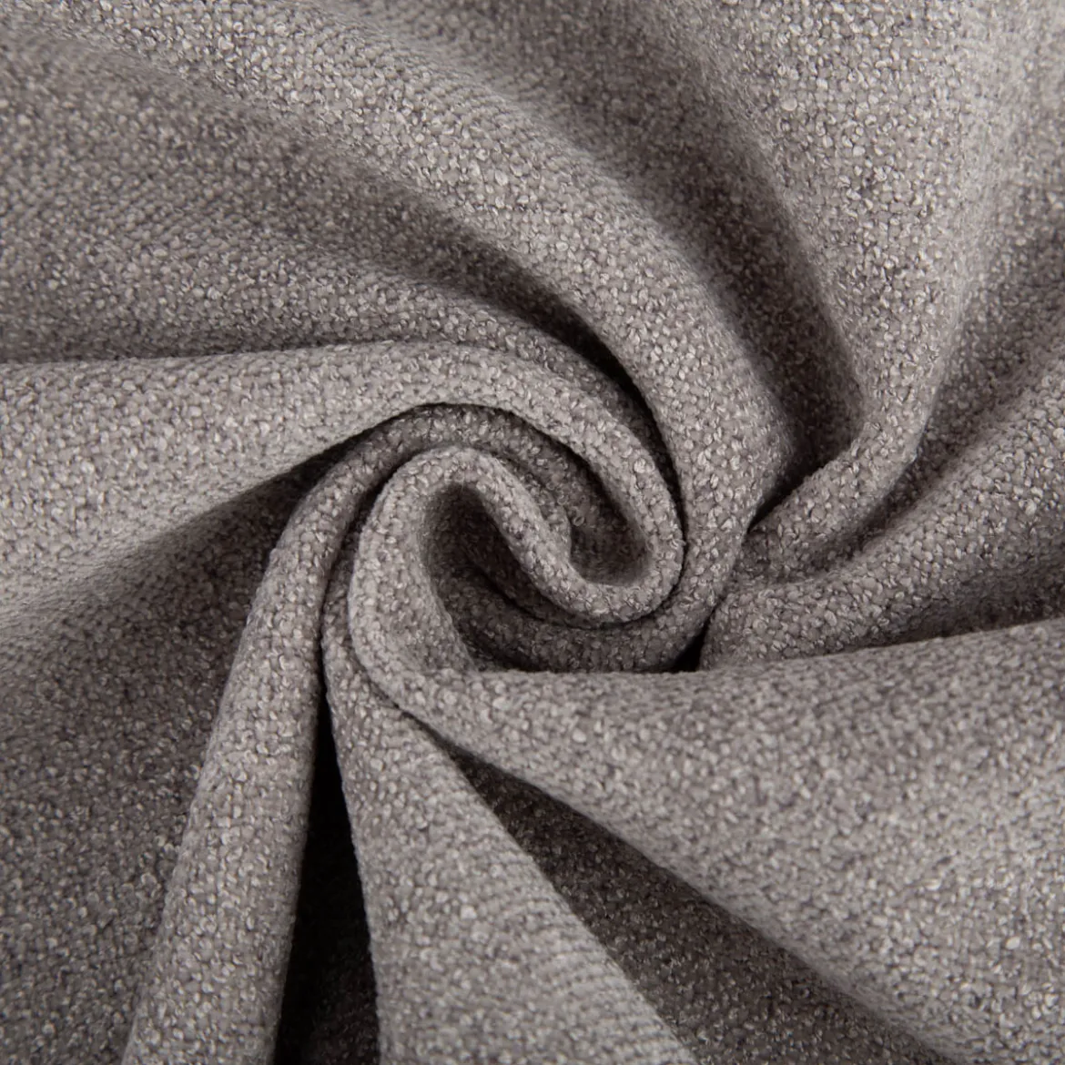 Boucle Polsterstoff mit Fleckschutz Petproof Doha uni grau 1,45m Breite
