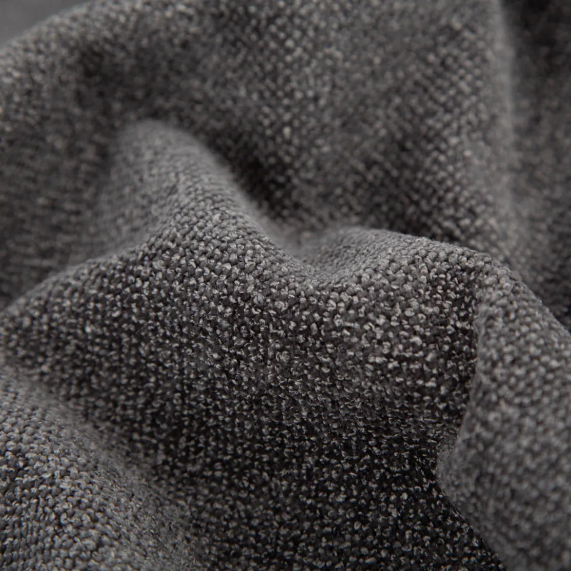 Boucle Polsterstoff mit Fleckschutz Petproof Doha uni anthrazit-grau 1,45m Breite