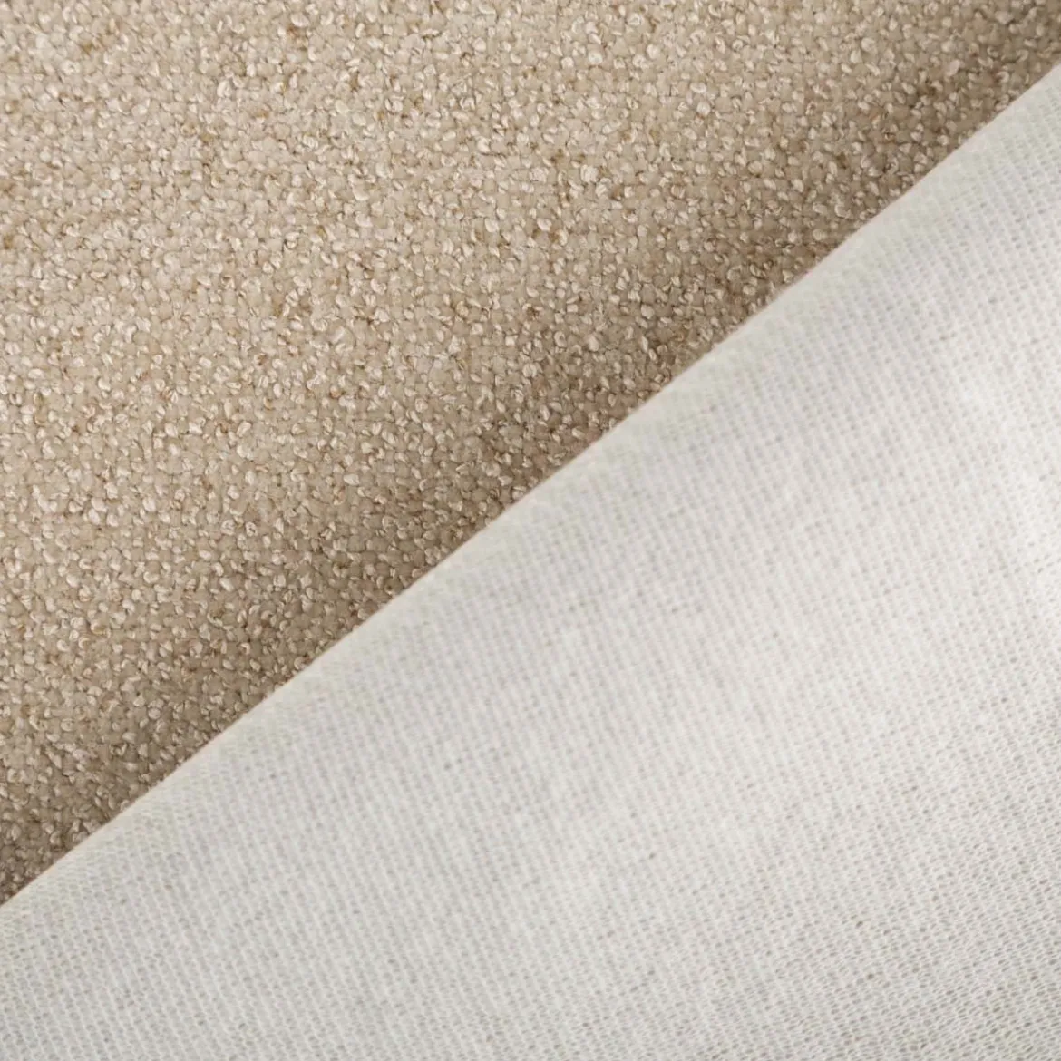 Boucle Polsterstoff mit Fleckschutz Petproof Doha beige meliert 1,45m Breite