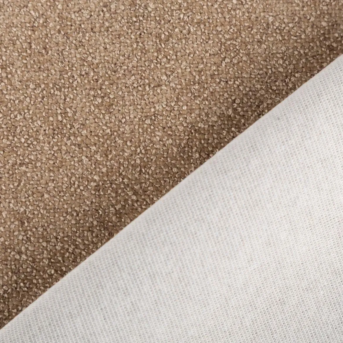 Boucle Polsterstoff mit Fleckschutz Petproof Doha hellbraun meliert 1,45m Breite