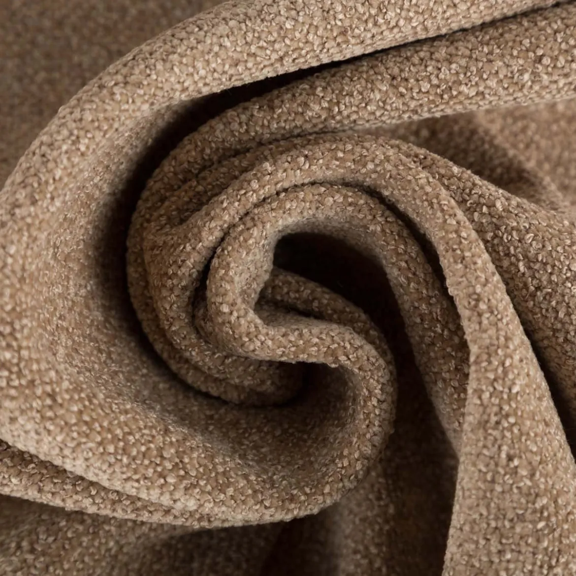 Boucle Polsterstoff mit Fleckschutz Petproof Doha hellbraun meliert 1,45m Breite