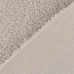 Boucle Stoff Teddystoff Kunstfell Teddy Fur uni beige-grau 1,5m Breite
