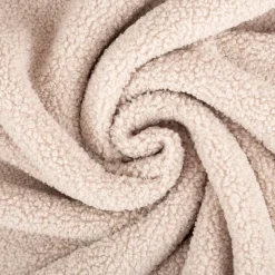 Boucle Stoff Teddystoff Kunstfell Teddy Fur uni beige-grau 1,5m Breite