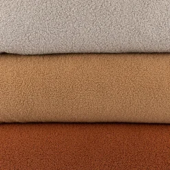 Boucle Stoff Teddystoff Kunstfell Teddy Fur uni beige-grau 1,5m Breite