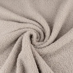 Boucle Stoff Teddystoff Kunstfell Teddy Fur uni beige-grau 1,5m Breite