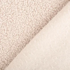 Boucle Stoff Teddystoff Kunstfell Teddy Fur uni beige-grau 1,5m Breite