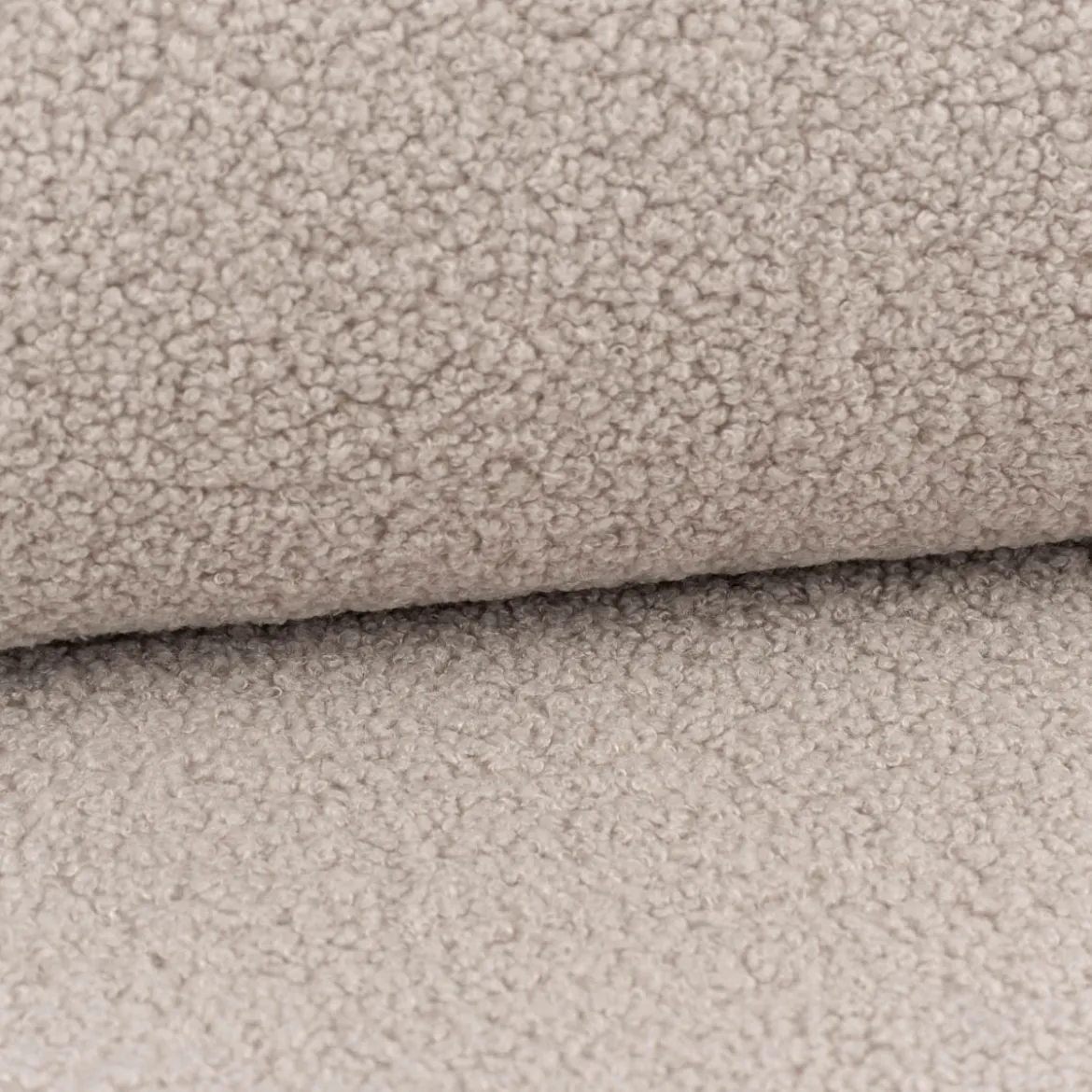 Boucle Stoff Teddystoff Kunstfell Teddy Fur uni beige-grau 1,5m Breite