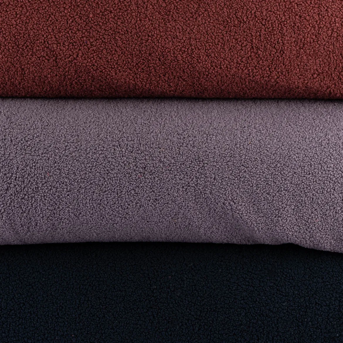 Boucle Stoff Teddystoff Kunstfell Teddy Fur uni mauve-rot 1,5m Breite
