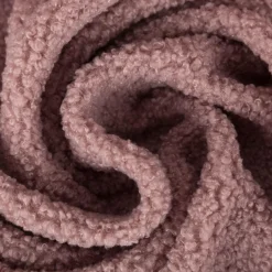 Boucle Stoff Teddystoff Kunstfell Teddy Fur uni Dark Powder Rosa 1,5m Breite