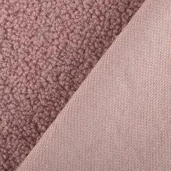 Boucle Stoff Teddystoff Kunstfell Teddy Fur uni Dark Powder Rosa 1,5m Breite