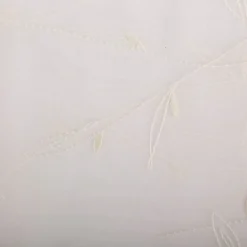 Brautstoff hauchzart transparent mit Blätterstickerei weiß 140cm breit