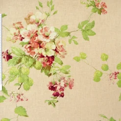 Brigitte von Boch Dekostoff Leinen-Viskose Meterware Fleur de réve Rosen lachs rosa 140cm