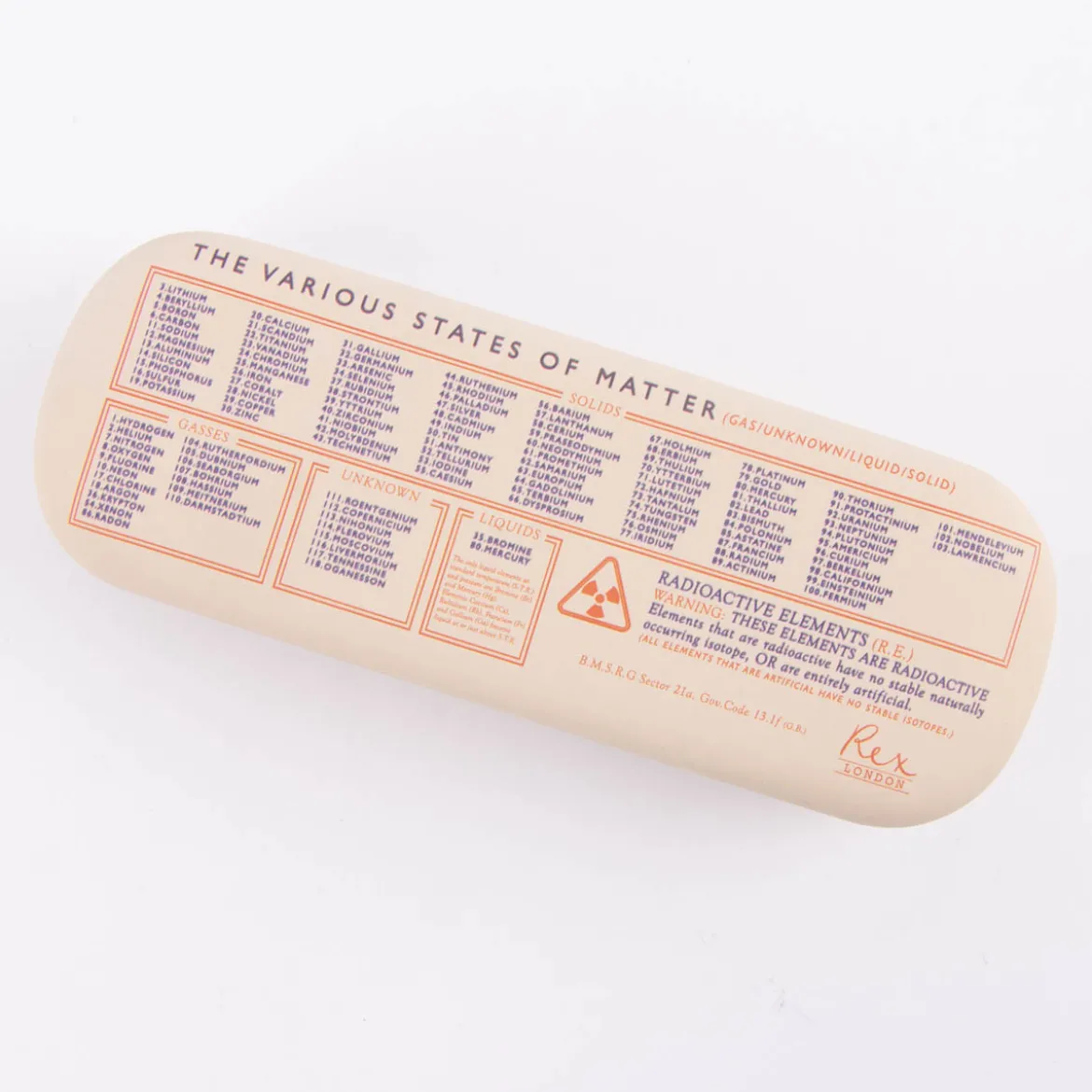 Brillenetui Periodensystem bunt 15x6x4cm
