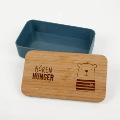 Brotdose Bärenhunger Eisbär natur blau 18x10x5cm von La Vida