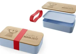 Brotdose Piratenmahlzeit Pinguin natur blau 18x10x5cm von La Vida