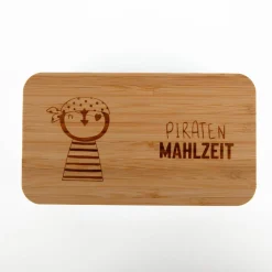 Brotdose Piratenmahlzeit Pinguin natur blau 18x10x5cm von La Vida