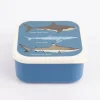 Brotzeit-Dose Hai 3er Set dunkelblau weiß 12x5,5cm