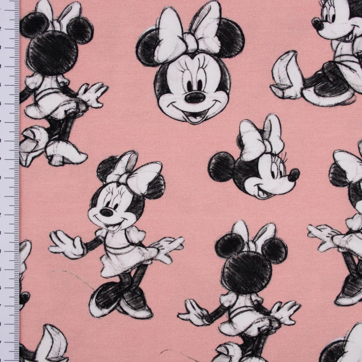Burda Baumwolljersey Jersey Digitaldruck Minnie Maus rosa schwarz weiß 1,45m Breite