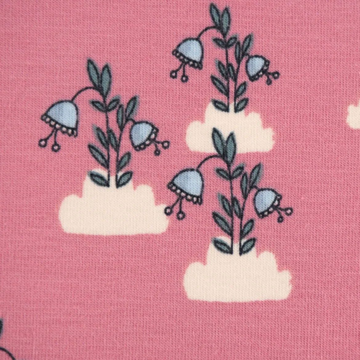 Burda Bio Organic Baumwolljersey Jerseystoff Blumen Wolken Regenbogen rosa 1,48m Breite