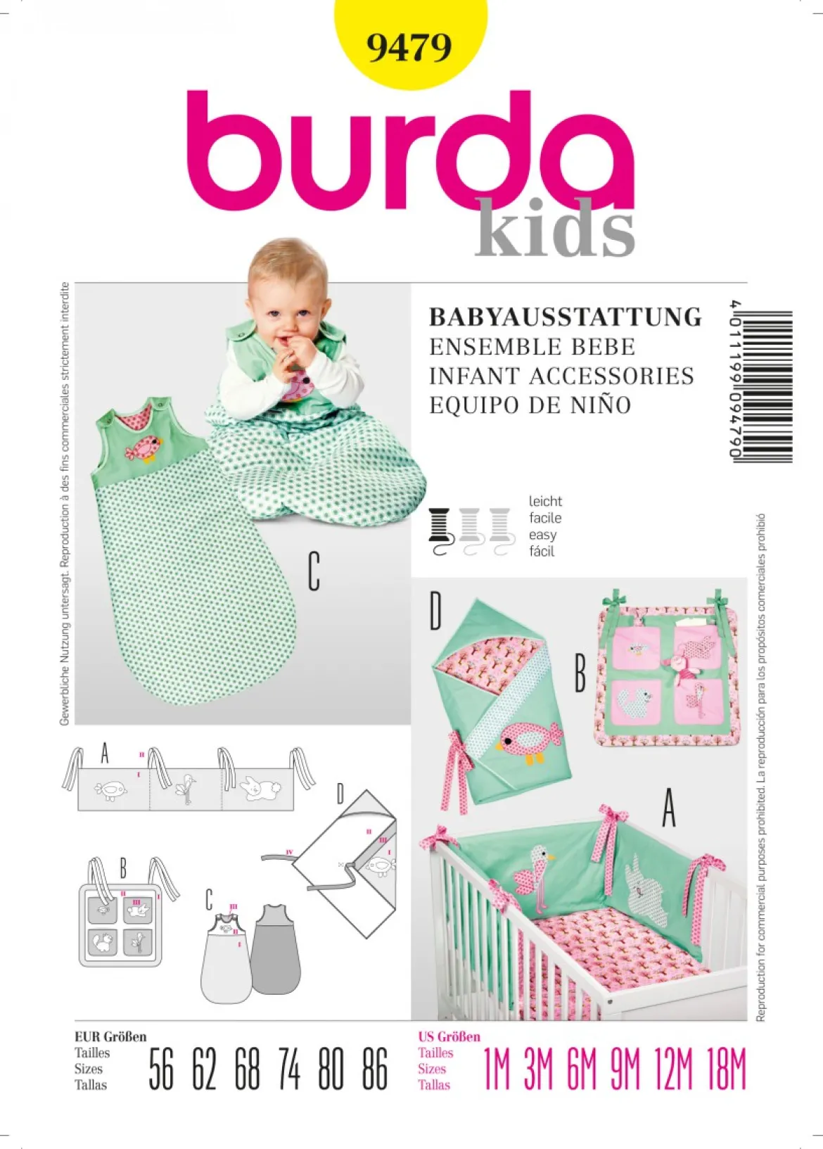 Burda Schnittmuster 9479 Babyausstattung