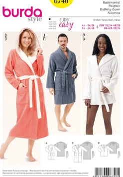 Burda Schnittmuster 6740 Bademantel