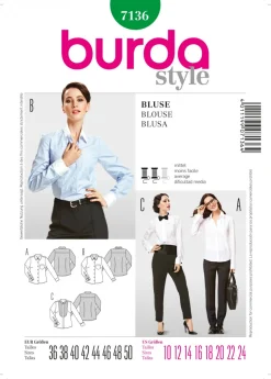 Burda Schnittmuster 7136 Bluse