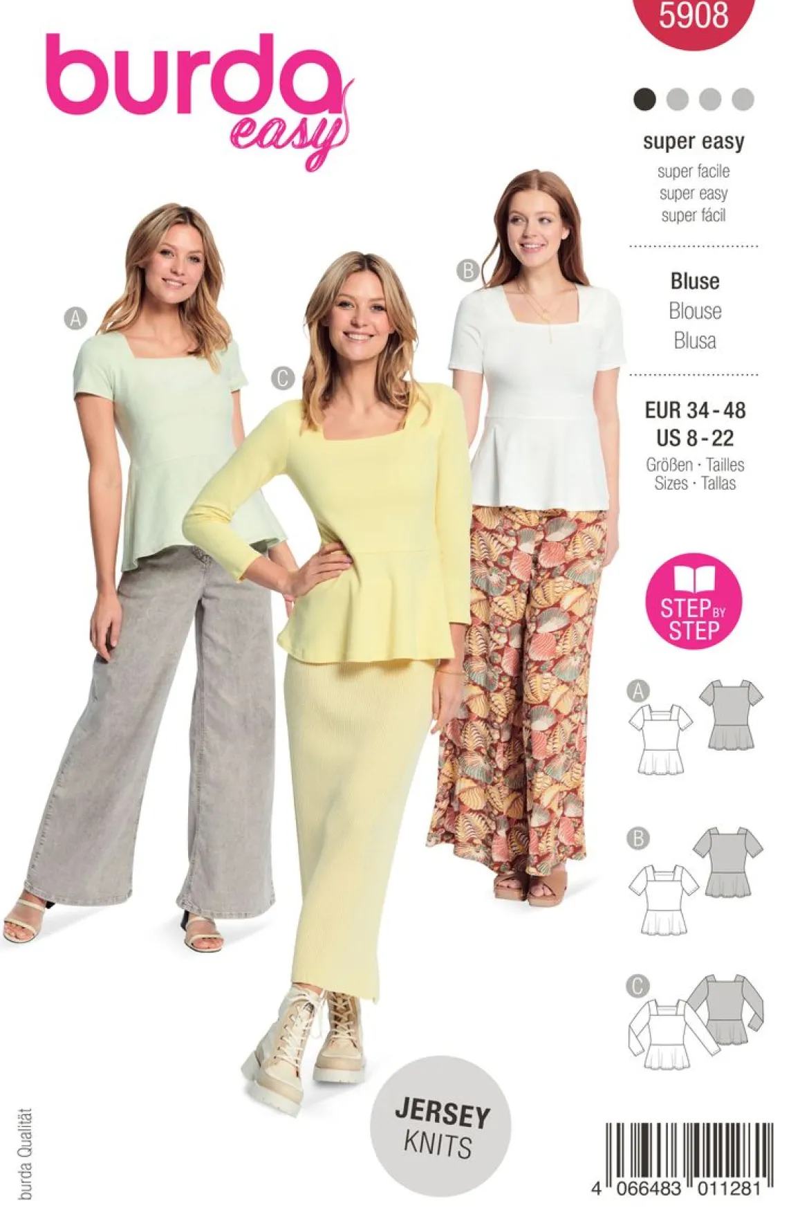 Burda Schnittmuster 5908 Damen Bluse